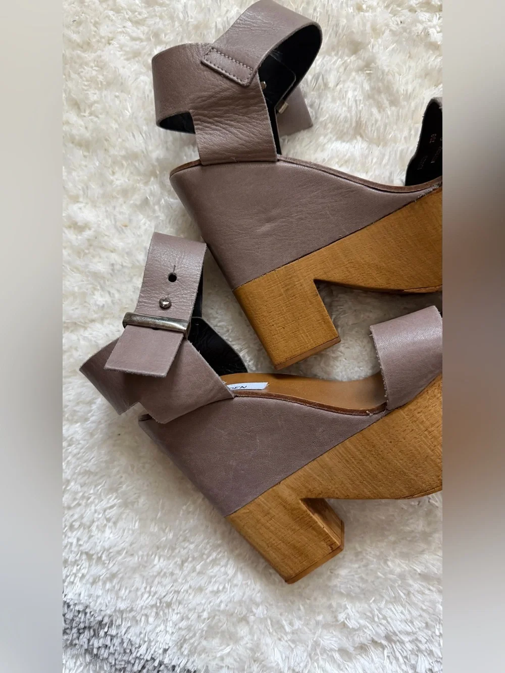 Steve Madden Taupe Platform Ankle-Strap Sandals